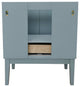 31" Single Vanity, Aqua Blue Finish With White Carrara Top