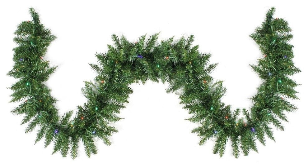 9'x12" Pre-Lit Buffalo Fir Artificial Christmas Garland, Multi LED Lights