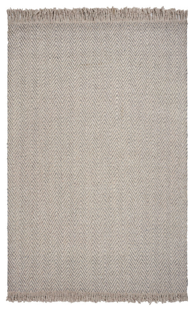 HomeRoots 5'x8' Oatmeal Beige Hand Woven Houndstooth Indoor Area Rug