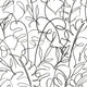 White and Black Tropical Signature Peel and Stick Wallpaper Black By Roommates