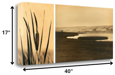 40" By the Water Sepia Tone Giclee Wrap Canvas Wall Art