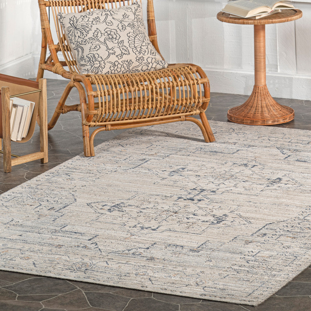 Nuloom Lolita Faded Machine Washable Indoor/Outdoor Area Rug, Beige 5'x7'10"