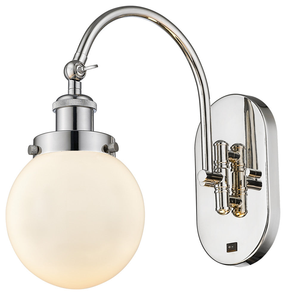 Innovations 918-1W-PN-G201-6-LED 1-Light Sconce, Polished Nickel