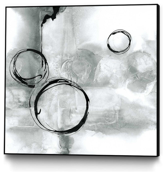 "Full Circle I Gray" Art Block Framed Canvas, 20"x20"