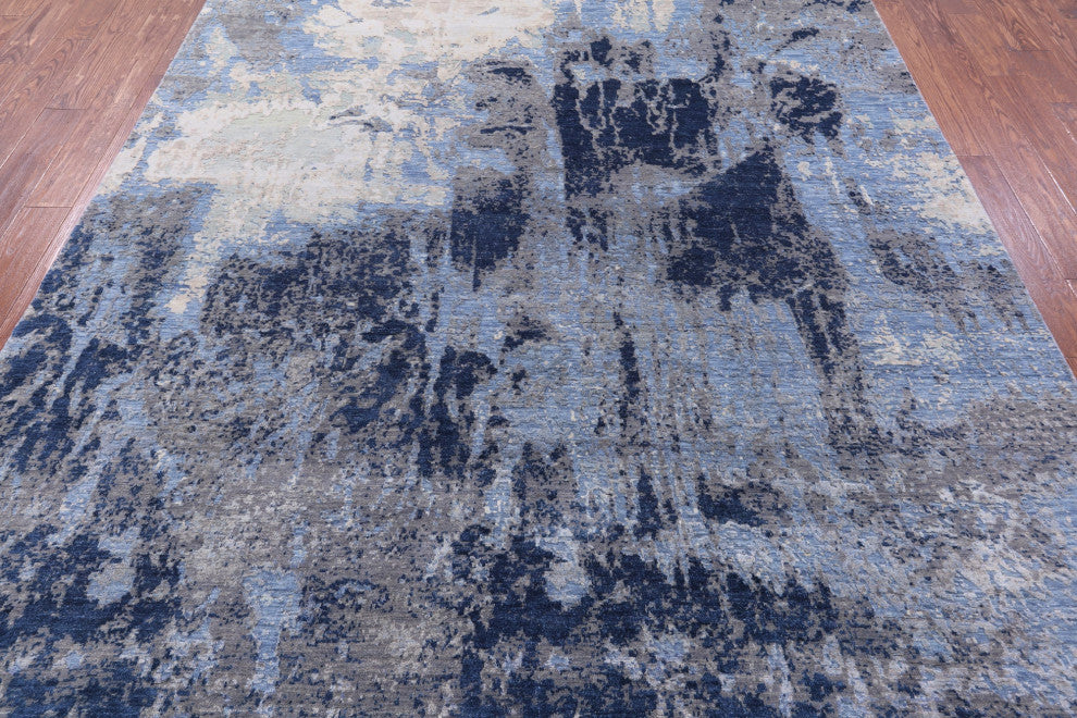 Wool & Silk Modern Hand Knotted Rug 7' 10" X 10' 0" - Q15975