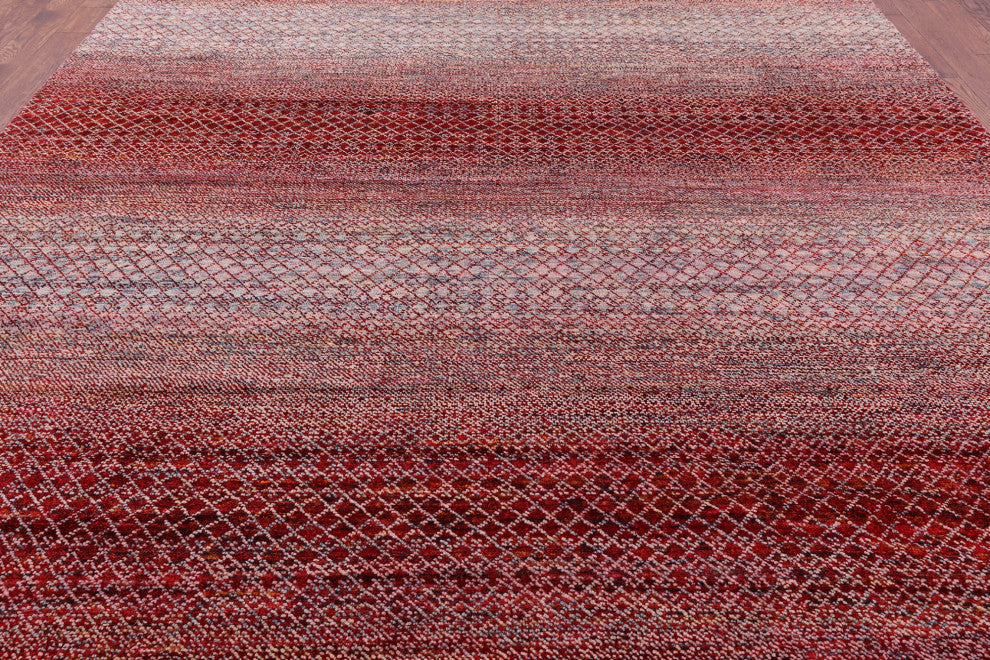 10' 2" X 13' 7" Wool & Silk Savannah Grass Handmade Rug - Q15428