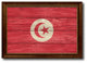 Tunisia Country Textured Flag Print With Brown Gold Frame, 19"X27"
