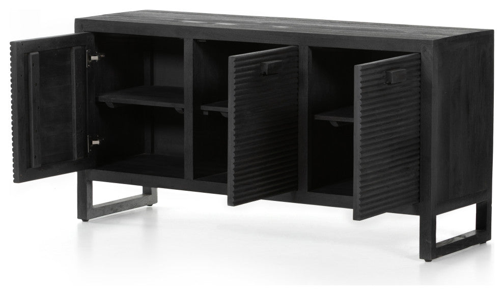 Lorne Media Console-Dark Reeded Totem