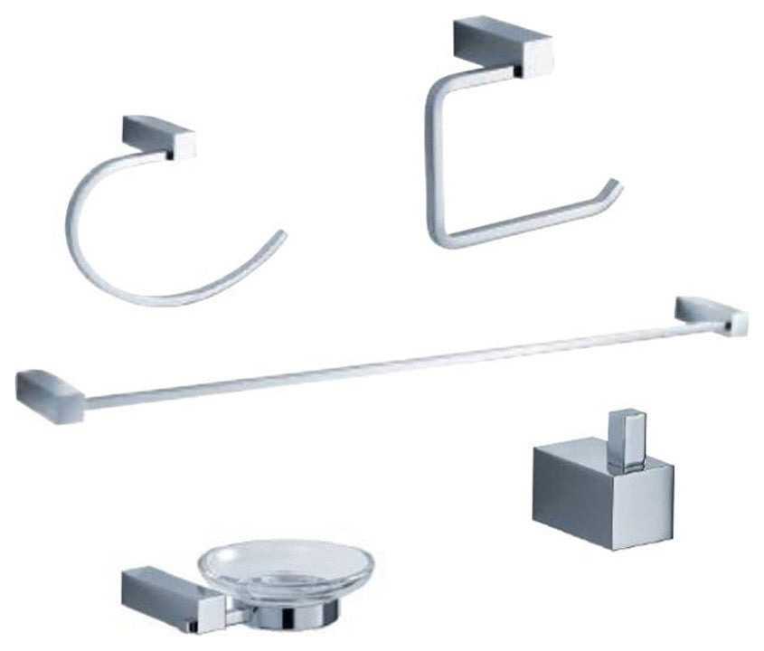 Fresca Ottimo 5-Piece Bathroom Accessory Set, Chrome