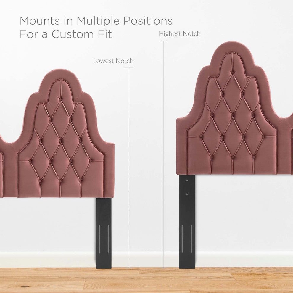 Tufted Headboard, King Size, Velvet, Pink, Modern Contemporary, Bedroom Master