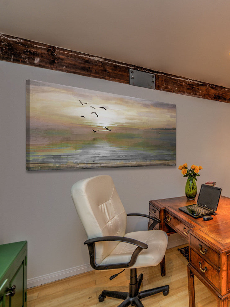 "Hyman" Painting Print on Wrapped Canvas, 36"x18"