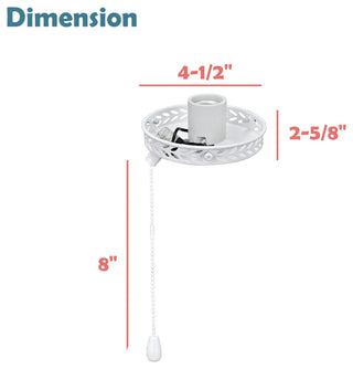 22001-21 1-Light Ceiling Fan Fitter Light Kit With Pull Chain, Painted White