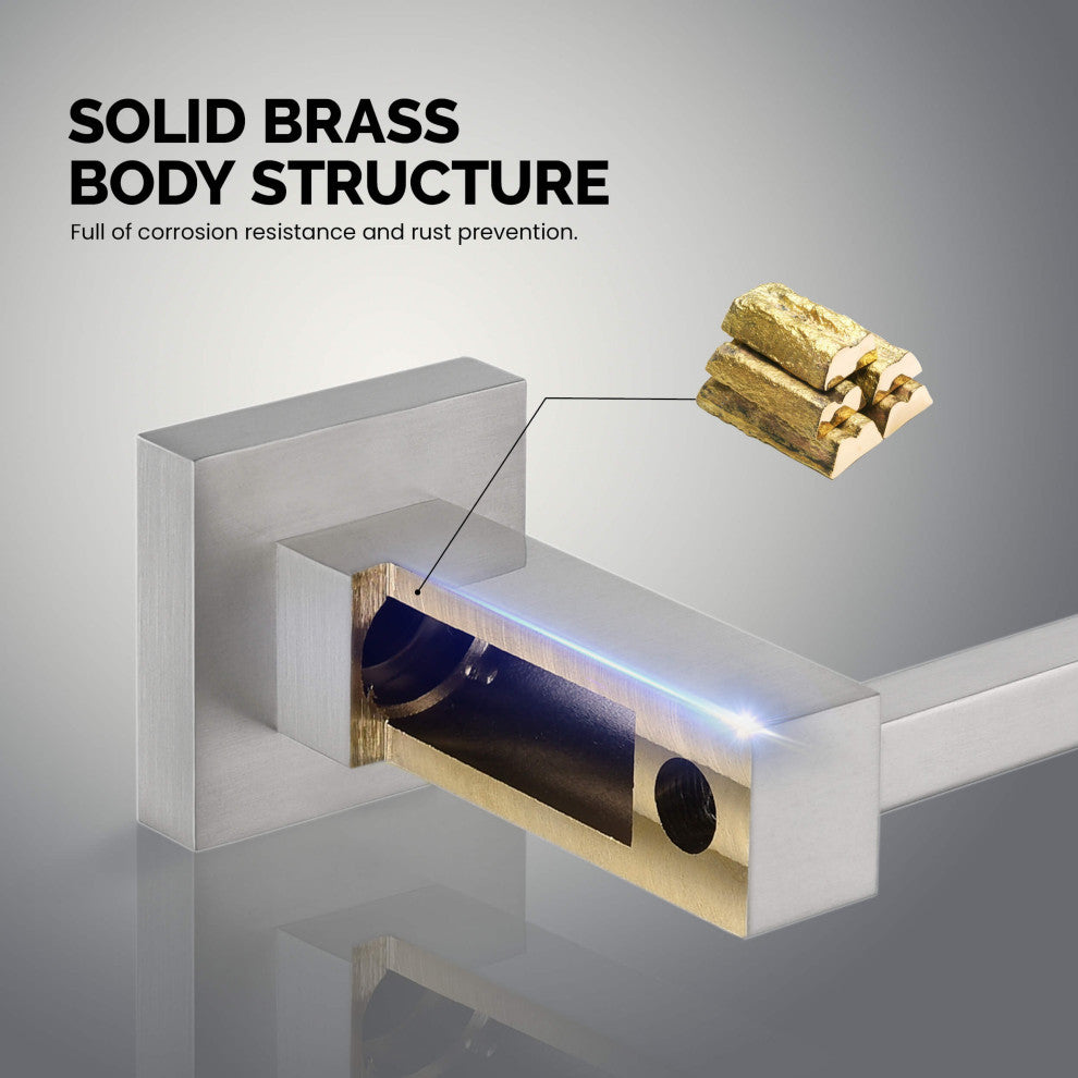 Cube 5-Piece Bathroom Hardware Set, Brushed Nickel