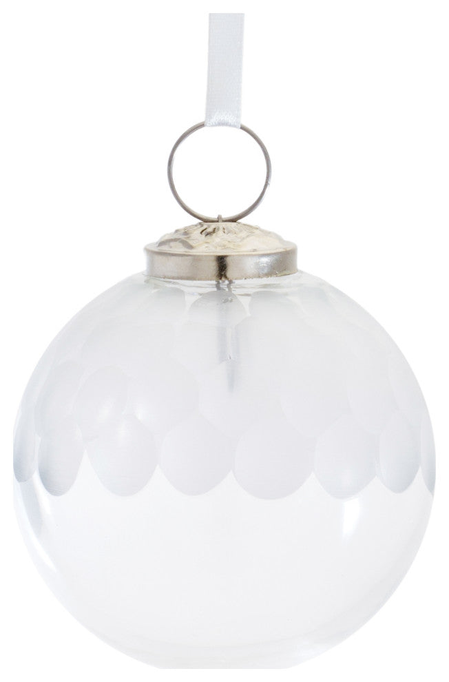 Clear Glass Ball Ornament, Set of 6