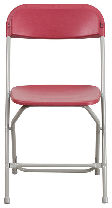 Hercules Series Plastic Folding Chair - 2 Pack 650LB Weight Capacity, Red