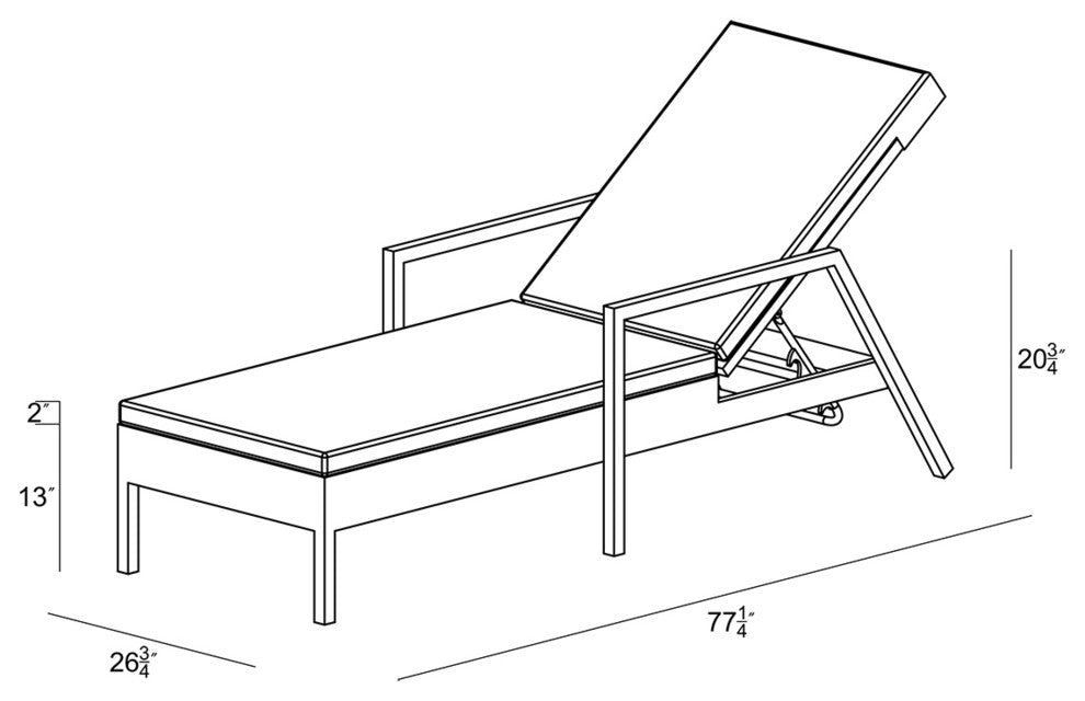 District Chaise Lounge, Canvas Henna
