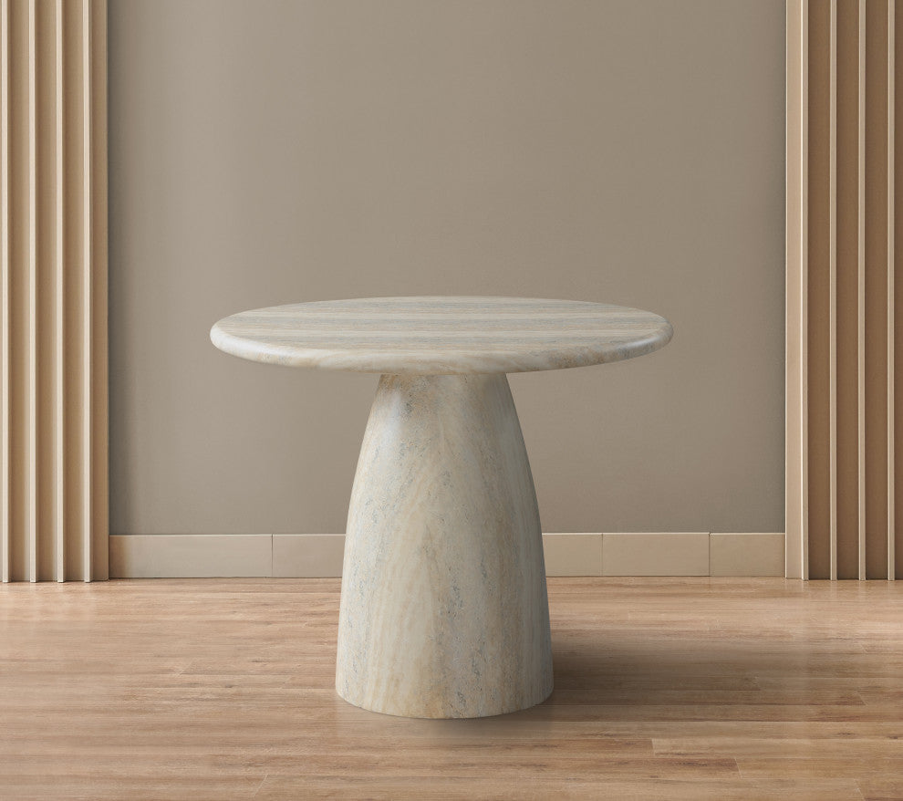 Cosenza Concrete Dining Table, Travertine, 36" W X 36" D X 30" H, Travertine Finish