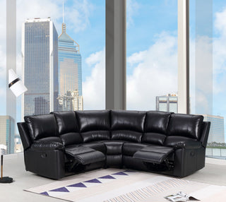 Andrew Leather Air Powered Reclining Contemporary Sectional Black