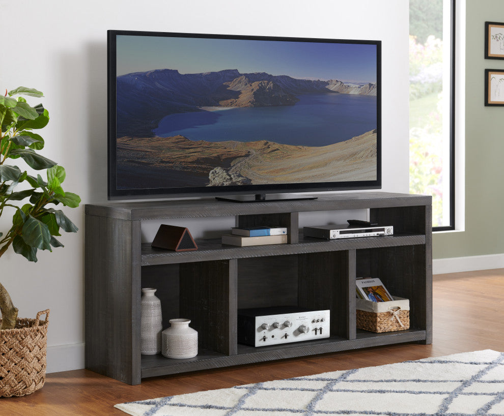 Lexington Rectangular 70" Solid Wood TV Stand, Gray
