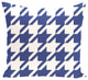 Houndstooth Geometric Print Pillow, Blue Suede, 16"x16"