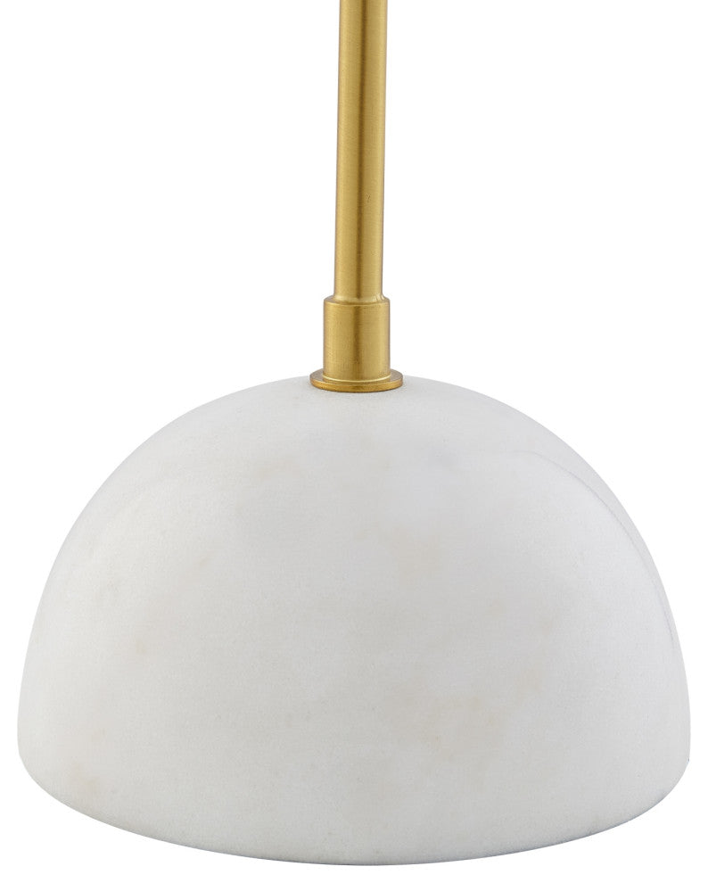 Inspired Home Harlynn Table Lamp, Marble Stone Base, Brass