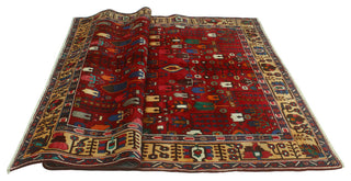 Super Vintage Distressed Malachi Red/Gold Rug, 7'0 x 10'3