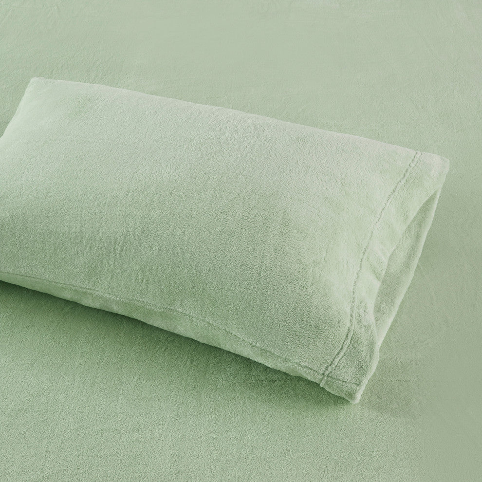 True North by Sleep Philosophy Knitted Plush Sheet Set, Green, Full