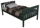 Mission-Style Pine Bed, Dark Green, Twin, Without Safety Rails