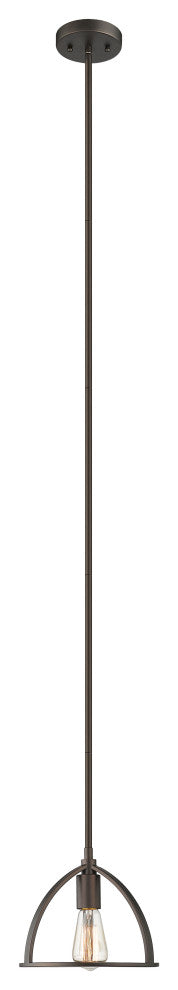 CHLOE Lighting IRONCLAD 1-Light Rubbed Bronze Mini Ceiling Pendant 9"