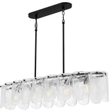 Cassidy Five Light Linear Chandelier in Matte Black