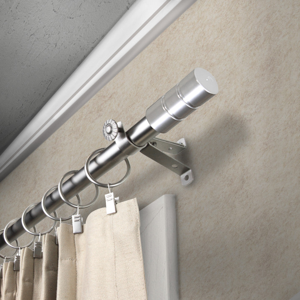 Gabriel 13/16" Diameter Curtain Rod, Satin Nickel, 18-28"