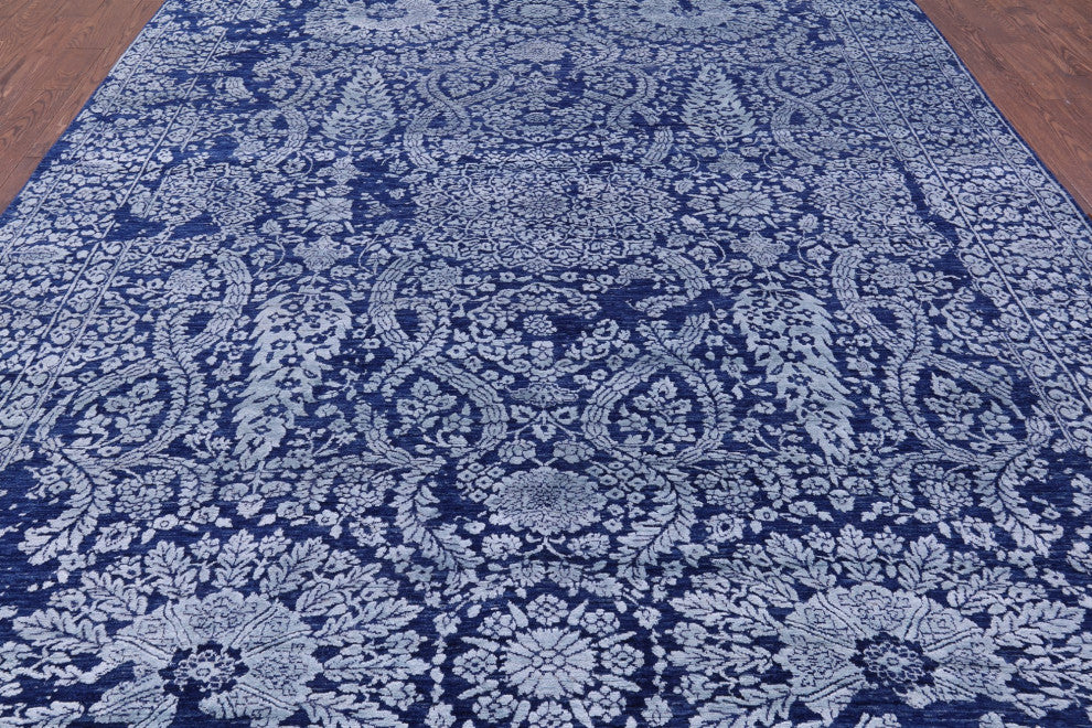Persian Wool and Silk Hand Knotted Rug 8' 11" X 12' 1" Q9419
