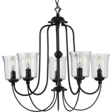 Progress Lighting P400194 Bowman 5 Light 26"W Taper Candle - Matte Black