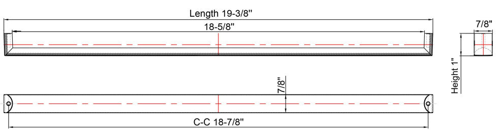 Dowell Series 3007 Handles, 10 Pack, Brushed Nickel, 480mm / 18.9" CTC