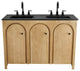 Appia 48" Double Sink Bathroom Vanity - Oak Black