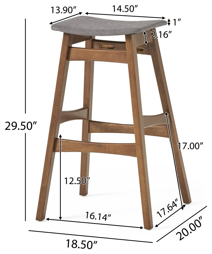 GDF Studio 5-Piece Simi Natural Walnut Finish Circular Bar Height Dining Set, Dark Gray