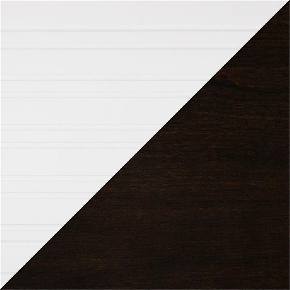 Lexicon Niles Wood Nightstand in 2-Tone with Gold Trim (White & Cherry)