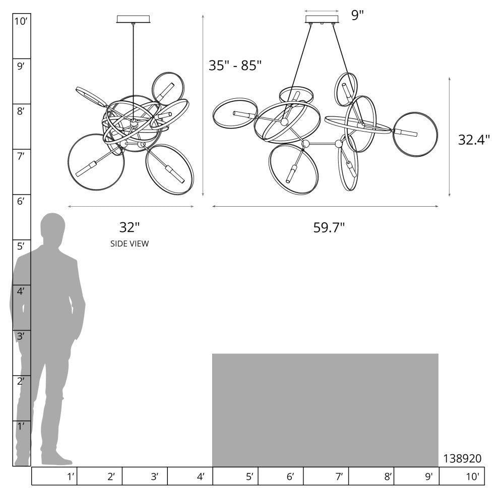 Celesse Pendant, Black, Vintage Platinum Accent