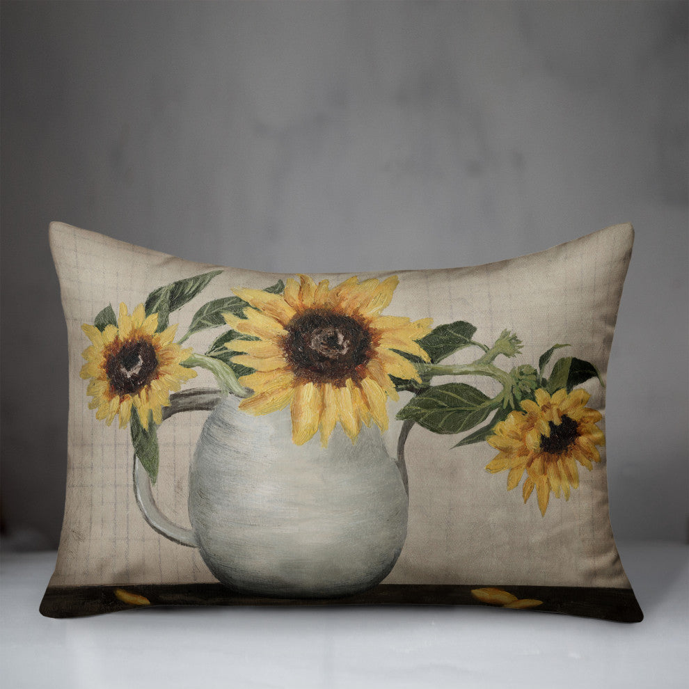Sunflower Still Life 14"x20" Spun Poly Pillow