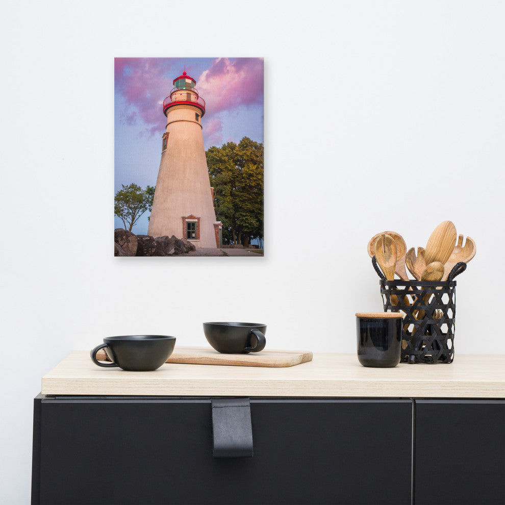 Marblehead Lighthouse at Sunset Coastal Landscape Canvas Prints, 12" X 16"