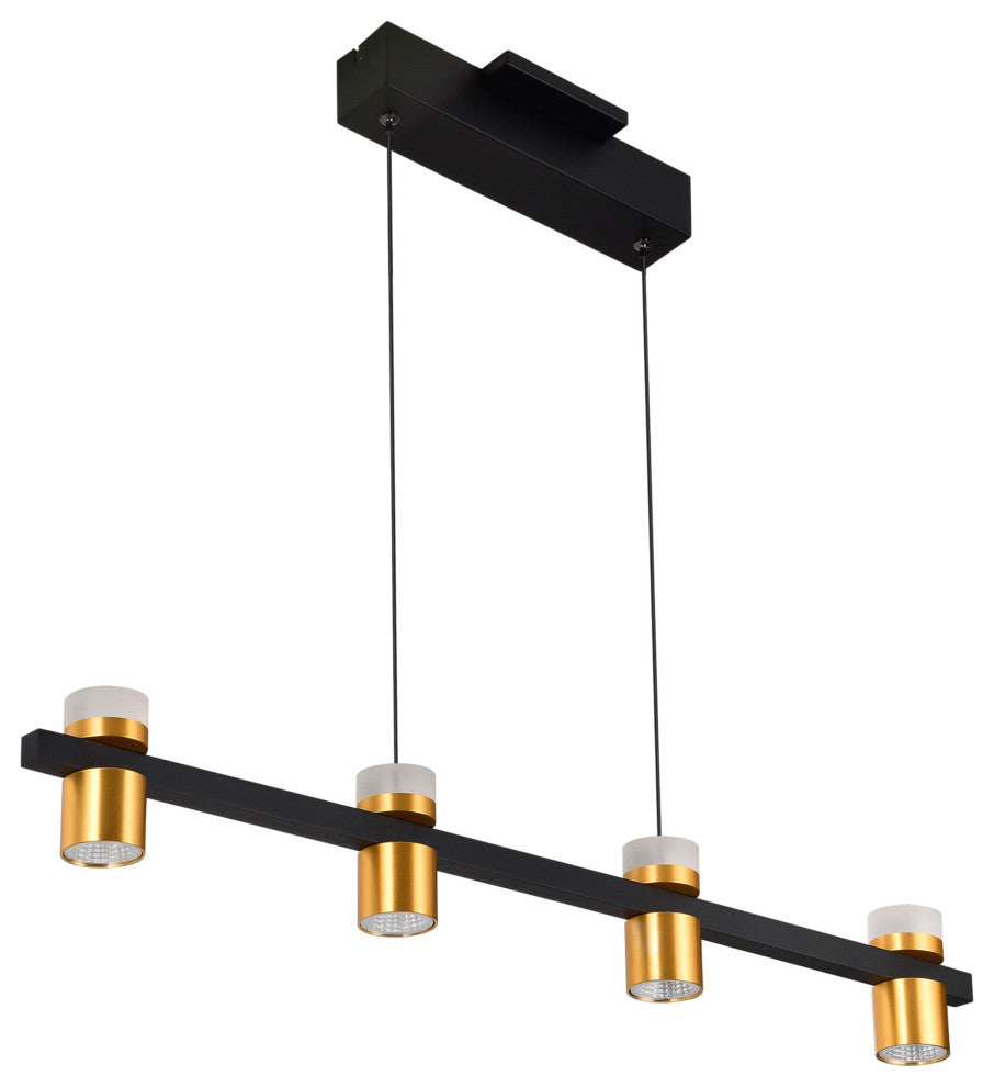 Ferro 34" ETL Certified Integrated LED Height Adjustable Chandelier, Black