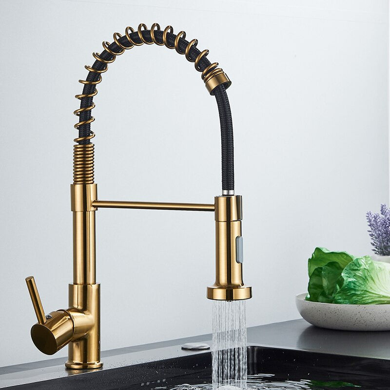 Pull Down Spring Spout Kitchen Faucet