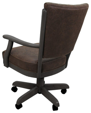 Dining Solid Wood Caster Chair on Wheels Classic, Northwest Whiskey Dark Gray