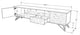 86.5" Modern Vortice TV Stand White Lacquer Body Chrome Legs Geometric Paneling