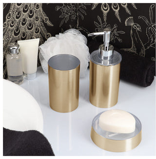 Brushed Gold Soap Dish Cup Dispenser Tray GOLDEN