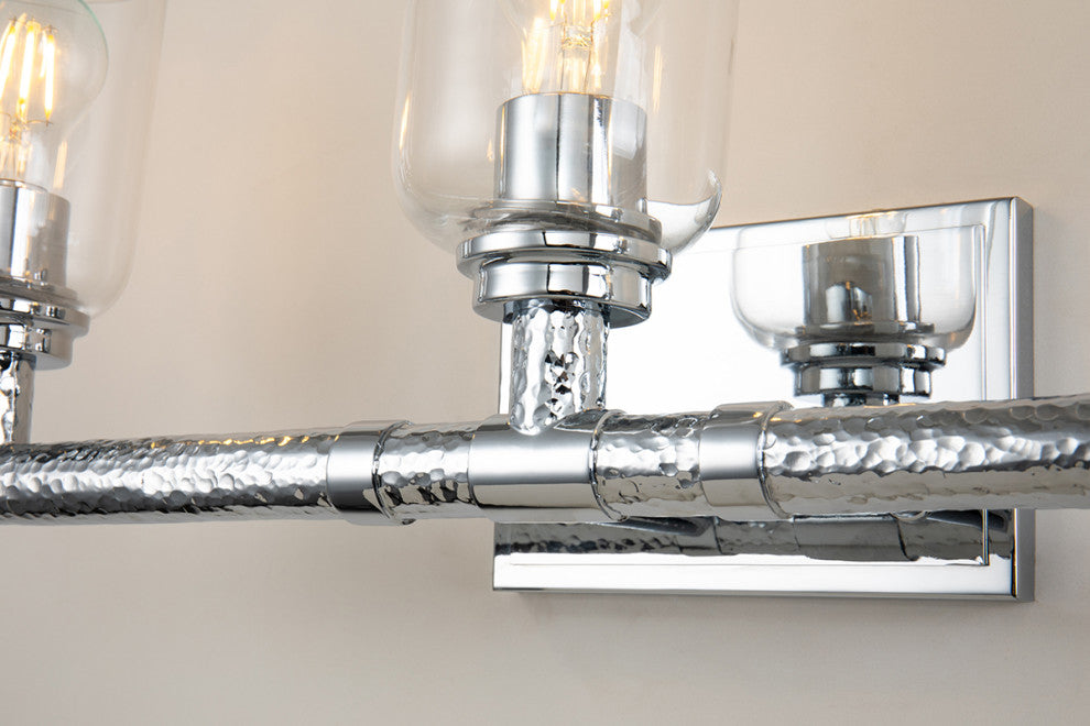 Rampart 3 Light Bath Vanity Light, Polished Chrome