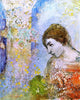 Odilon Redon Woman With Pillar of Flowers, 20"x25" Wall Decal