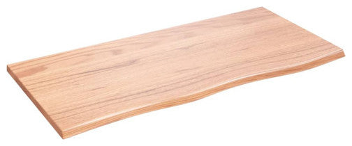 vidaXL Bathroom Countertop Live Edge Vanity Top Light Brown Treated Solid Wood