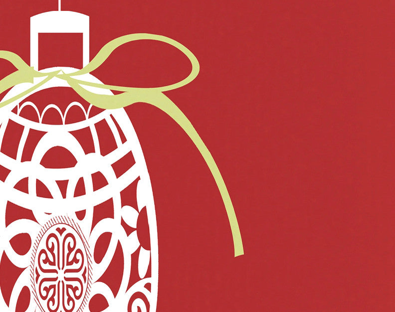 Filagree Ornaments Holiday Geometric Print Kitchen Towel, Red