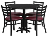 36' Round Black Laminate Table Set
